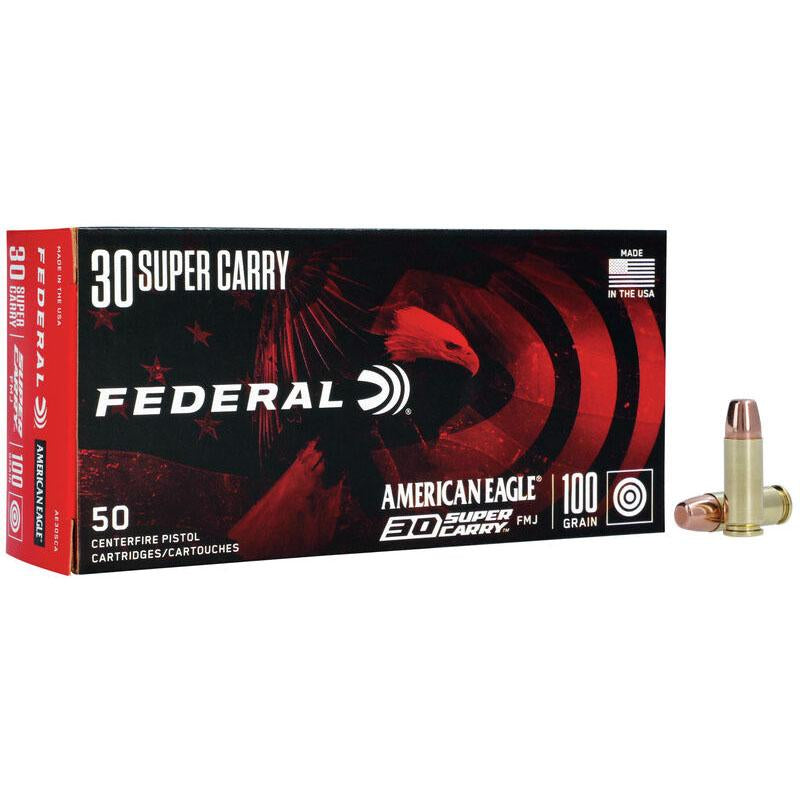 FEDERAL 30 SUPER CARRY 100GR FMJ AMMO 50RD
