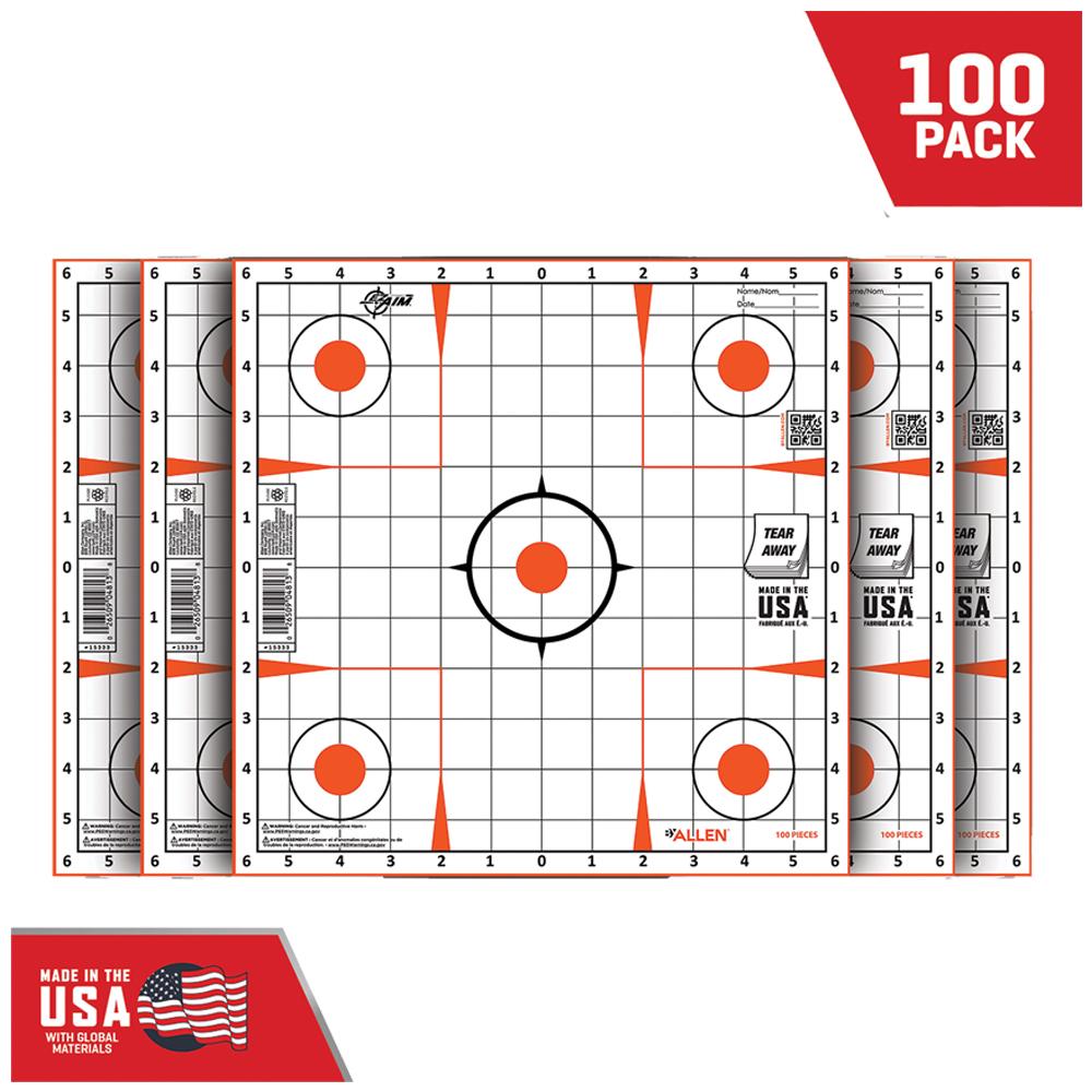 ALLEN EZAIM PAPER 12 X 12 SIGHT GRID TARGET 100 PER PAD
