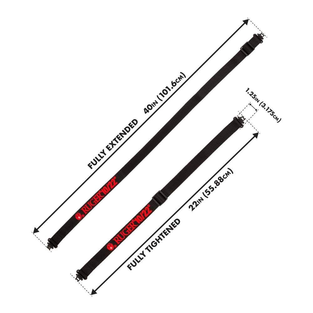 RUGER 10/22 SLING W/ SWIVLES, 1.25IN WEB BLK