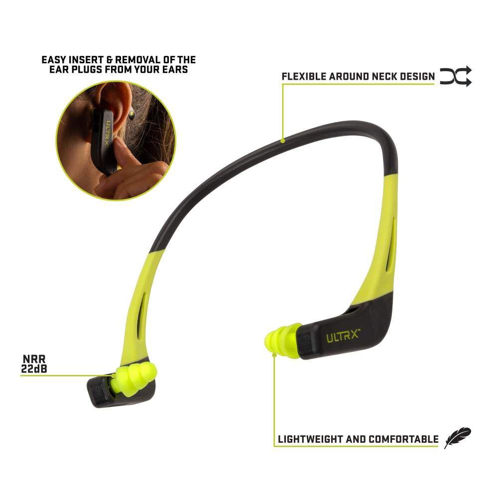ULTRX Wave Banded Ear Plugs - Gray/Yellow