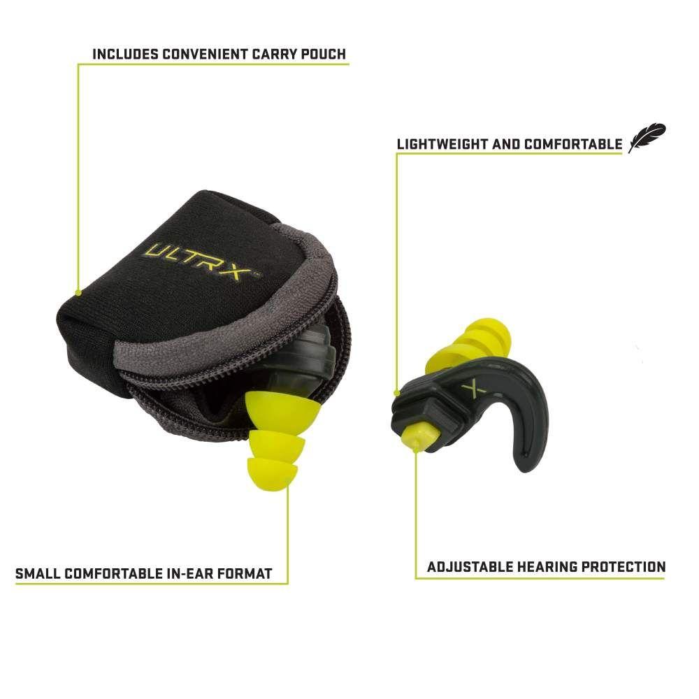 ALLEN ULTRX SHIFT ADJUSTABLE PROTECTION EAR PLUGS GRAY AND YELLOW