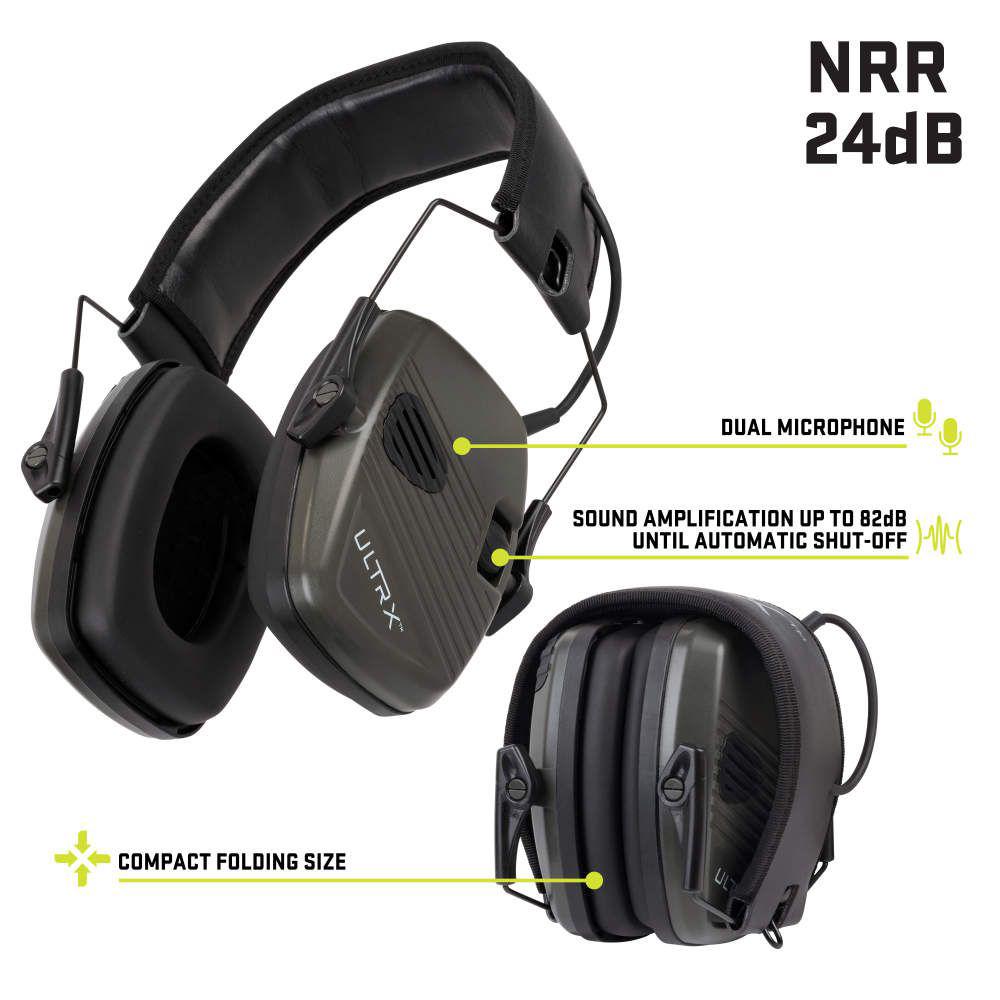 ULTRX Stereo Electronic Earmuff - Olive