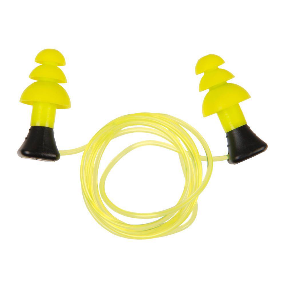 ULTRX Tethered Silicone Ear Plugs - 3 Pairs - Yellow