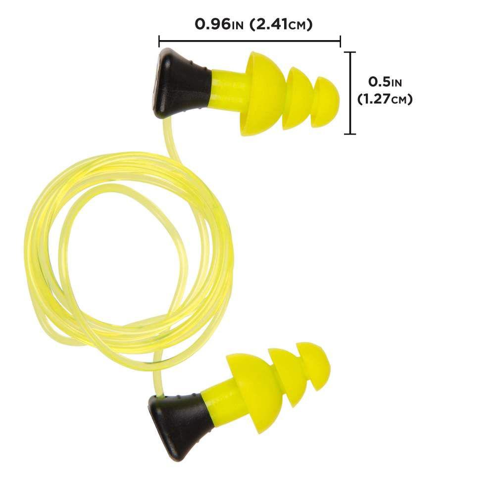 ULTRX Tethered Silicone Ear Plugs - 3 Pairs - Yellow
