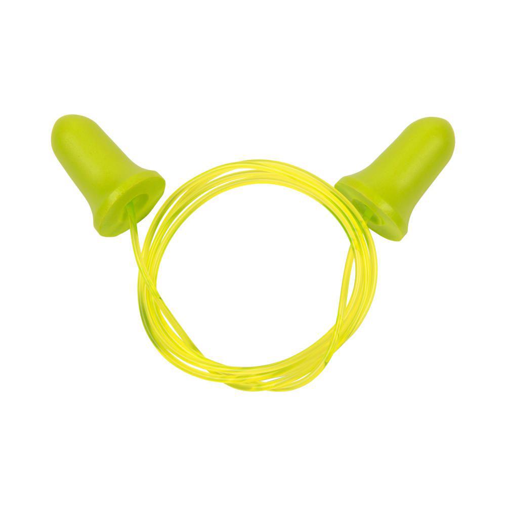 ULTRX Tethered Tapered Foam Ear Plugs - 5 Pairs - Lime