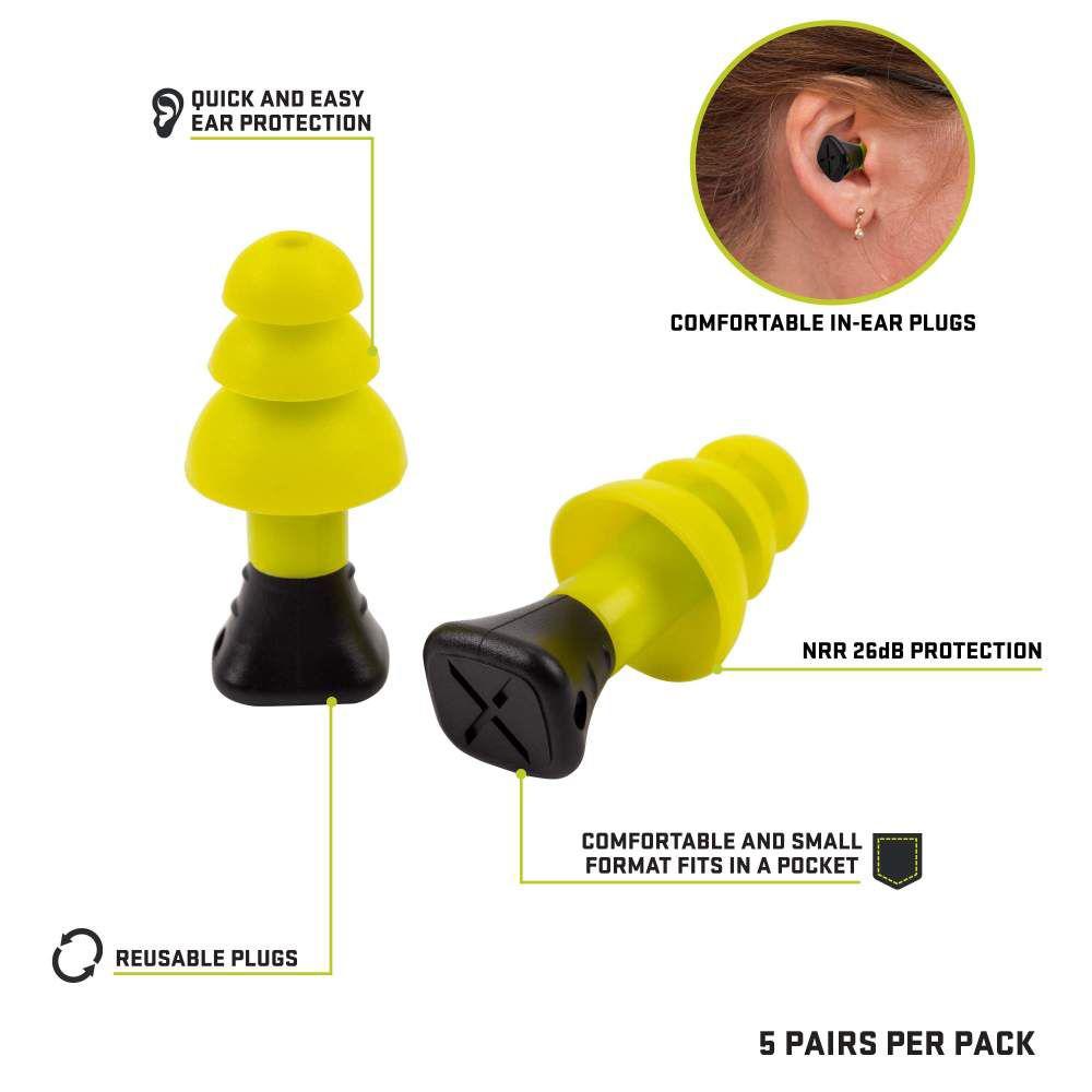 ULTRX Silicone Ear Plugs - 5 Pairs - Yellow