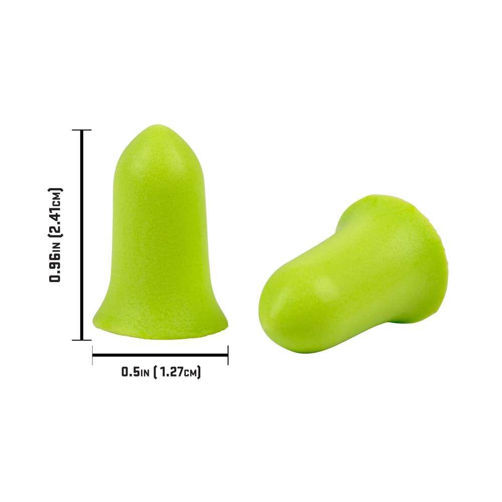 UltrX Tapered Foam Ear Plugs - 25 Pairs Jar - Lime
