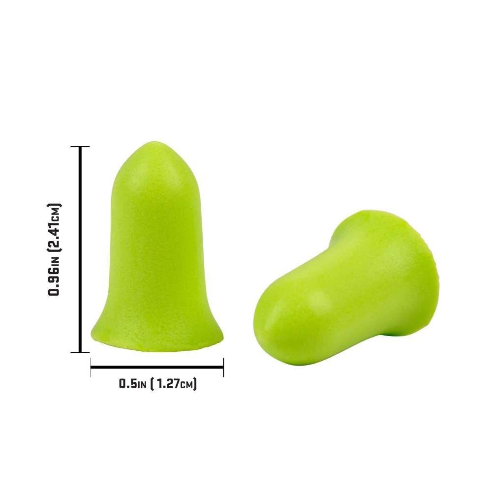 ULTRX Tapered Foam Ear Plugs - 6 Pairs - Lime