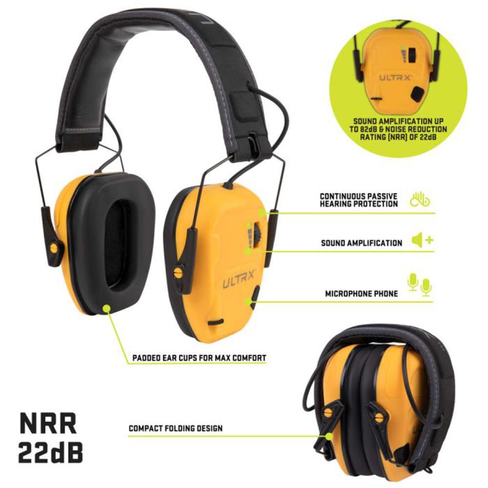 ULTRX Bionic Electronic Earmuff - Interstate Yellow