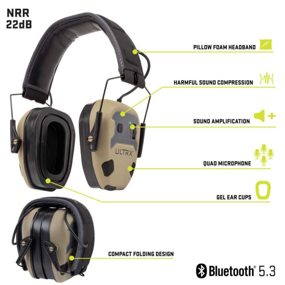 ULTRX Bionic Fuse Bluetooth Electronic Earmuff - FDE