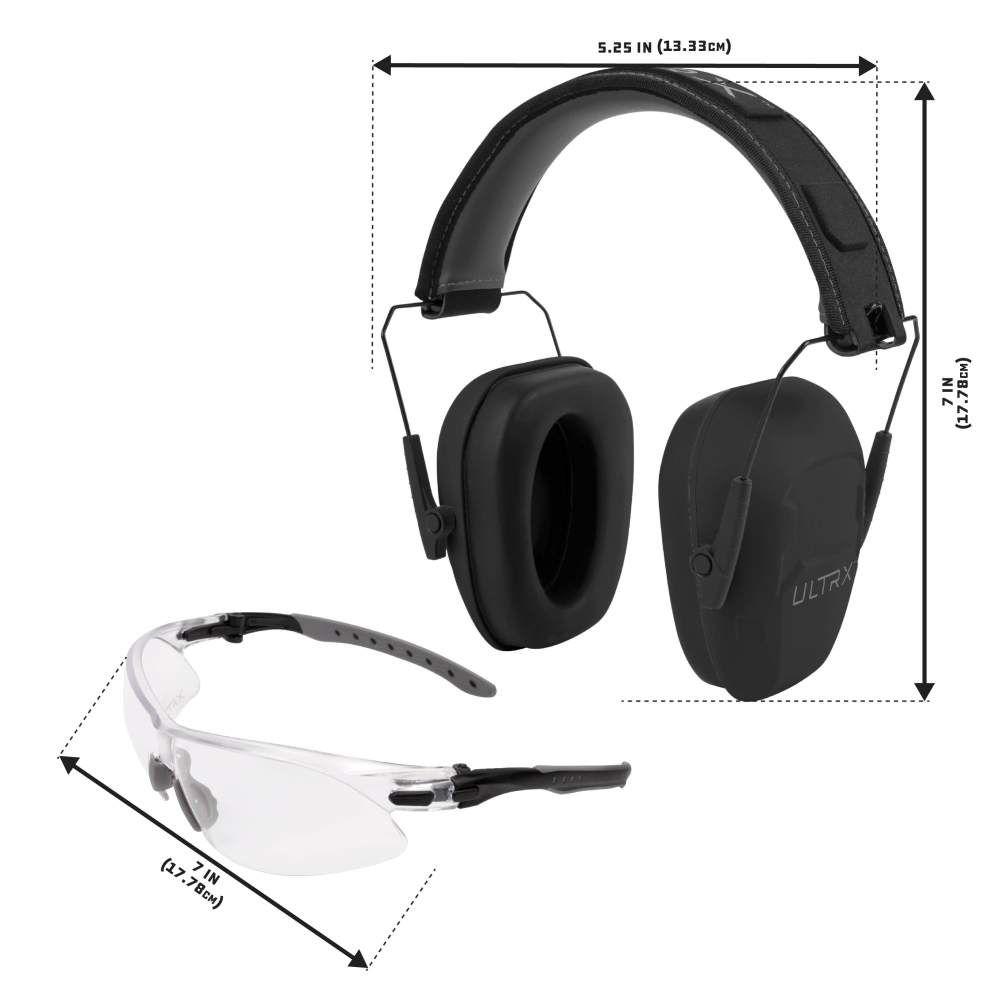 ALLEN ULTRX SHIELD EAR/ EYE PROTECTION COMBO, GRAY
