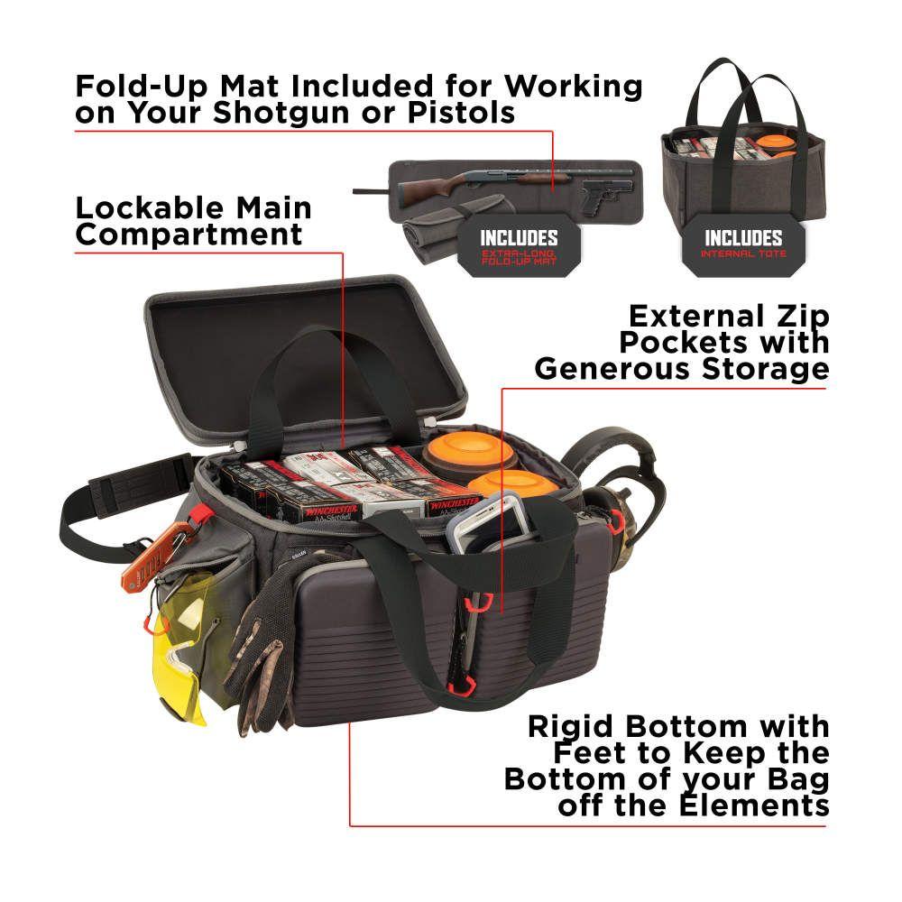 ALLEN COMPETITOR PREMIUM RANGE BAG WITH FOLD-UP MAT GRAY MOLDED