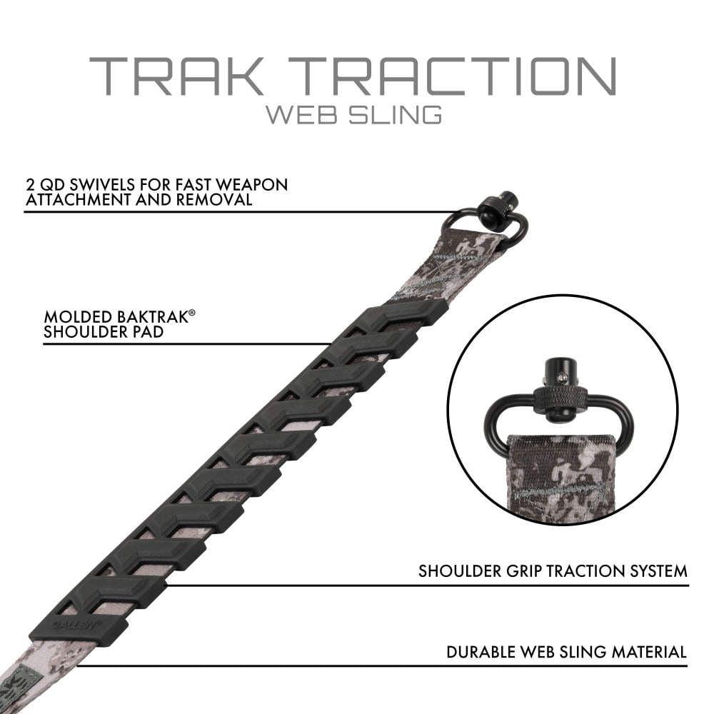Tac Six Trak Traction Web Sling with QD Swivels, Veil Tac Gray