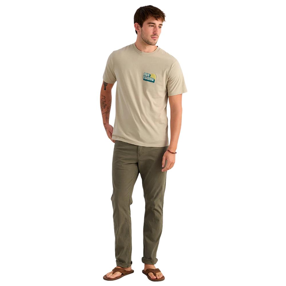 BAIT 'N FETCH SS TEE RIVER ROCK HTHR SIZE S