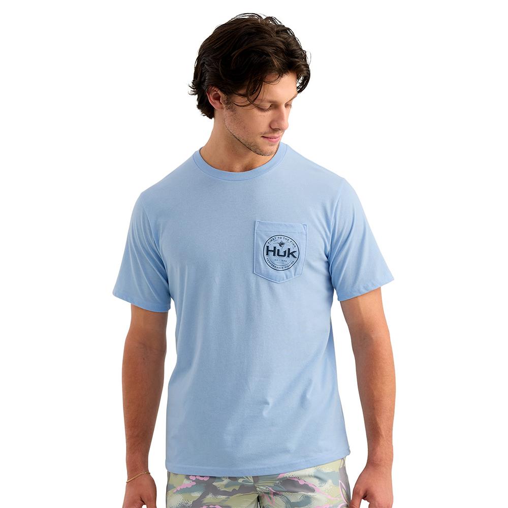 MARLIN CIRCLE SS POCKET TEE CERULEAN SIZE S