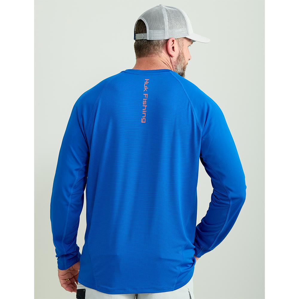 HUK ICON LS CREW OCEAN BLUE LS XXL