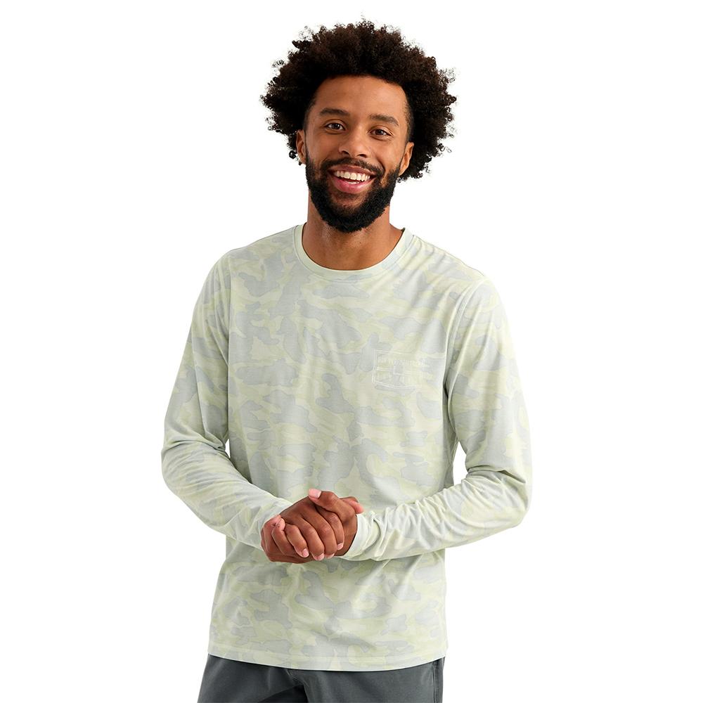DRIFT PRINTED LS CREW PALE ALGAE SIZE L