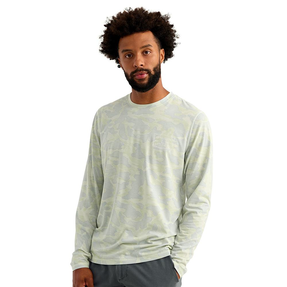 DRIFT PRINTED LS CREW PALE ALGAE SIZE L