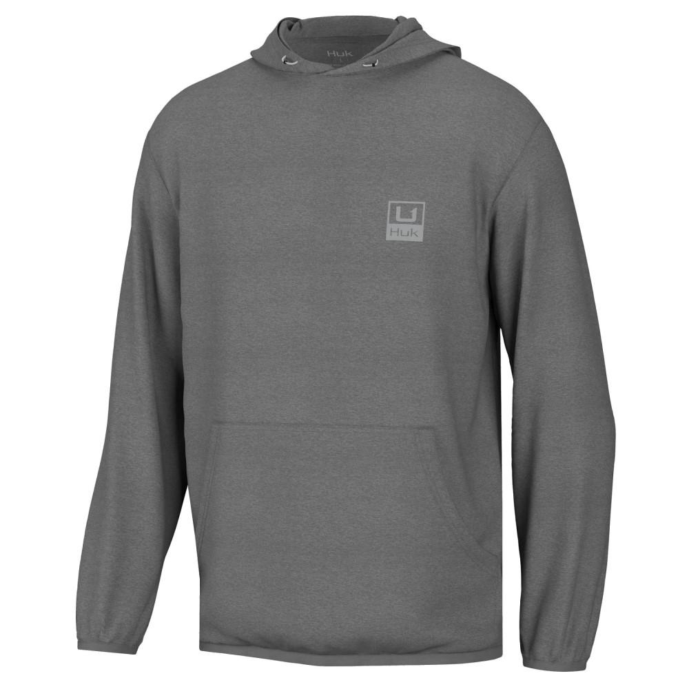 HUK HUK'D UP PERFORMANCE FLEECE HOODIE VOLC ASH HTHR XXL
