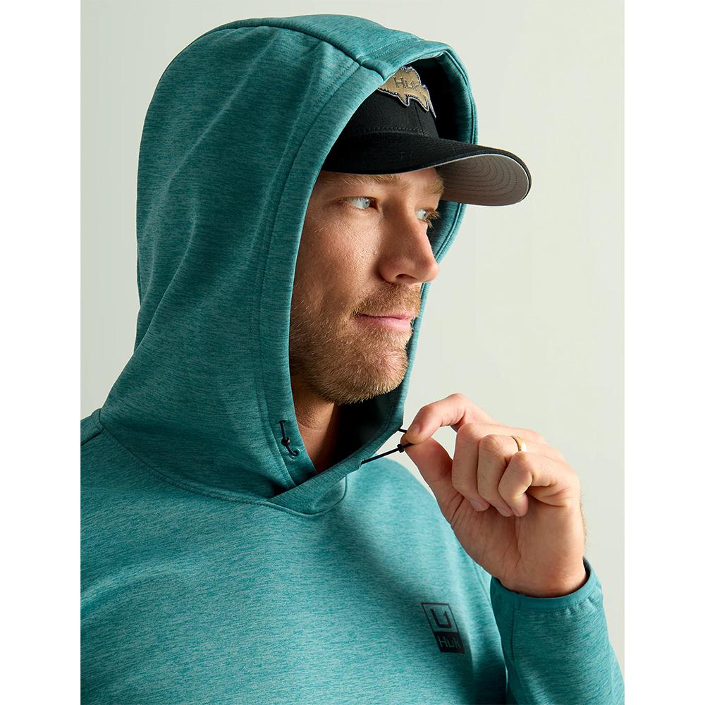 HUK HUK'D UP PERFORMANCE FLEECE HOODIE STORM BLUE HTHR XXL