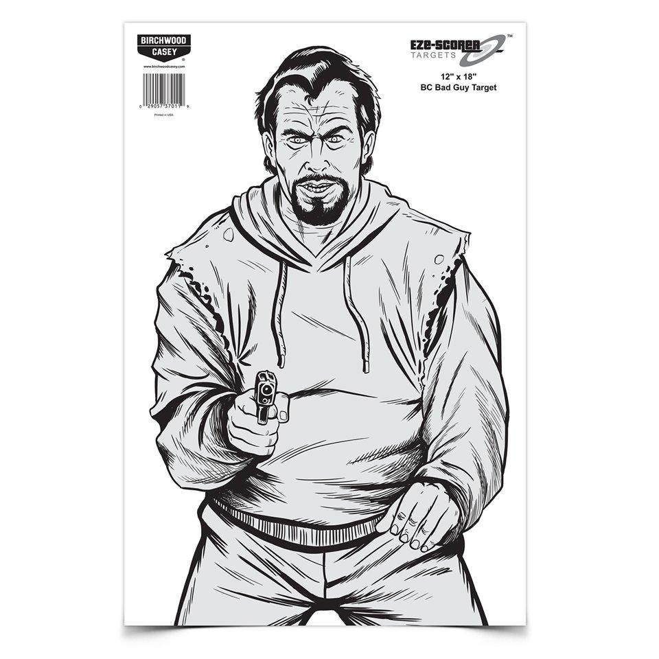 EZE-SCORER 12 X 18 BC BAD GUY PAPER - 10-PK