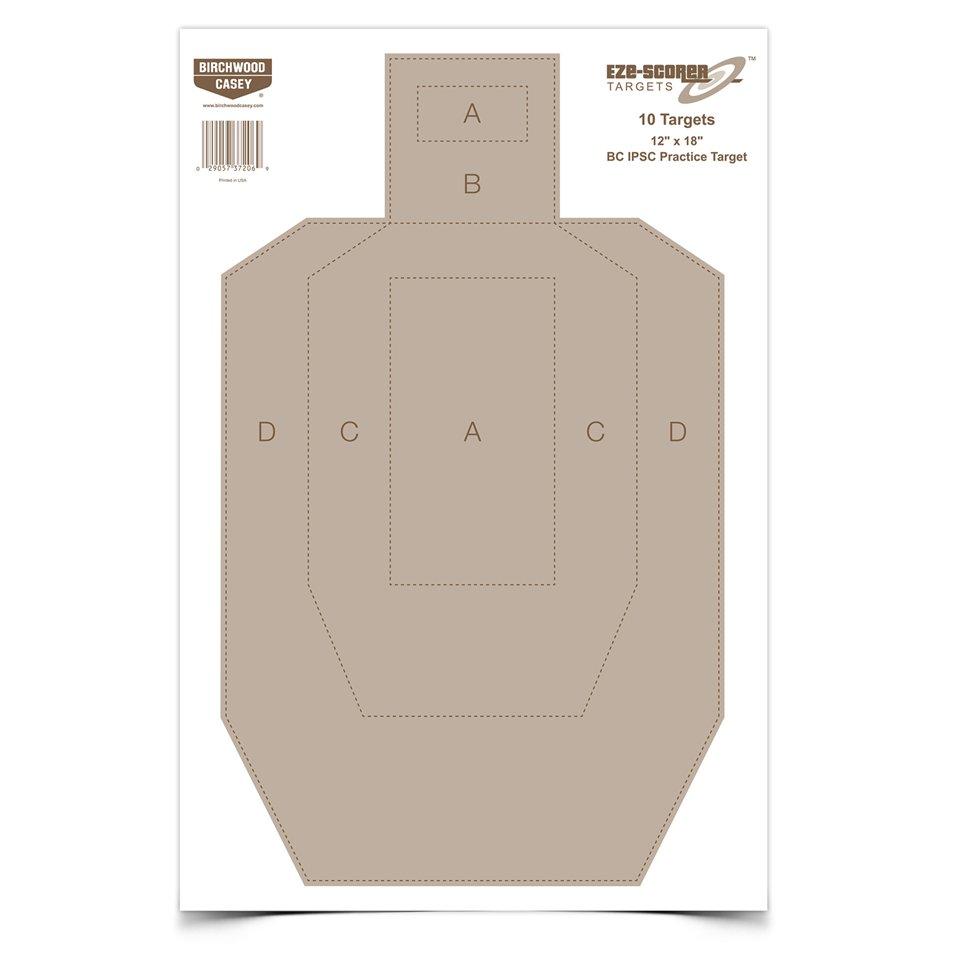 EZE-SCORER 12 X 18 BC IPSC PRACTICE PAPER - 10-PK