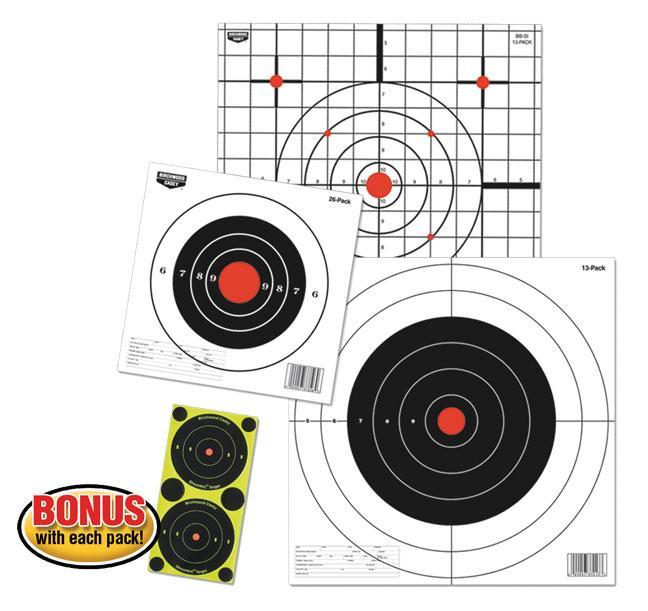 EZE-SCORER 8 BULL'S-EYE PAPER TARGET - 26-PK