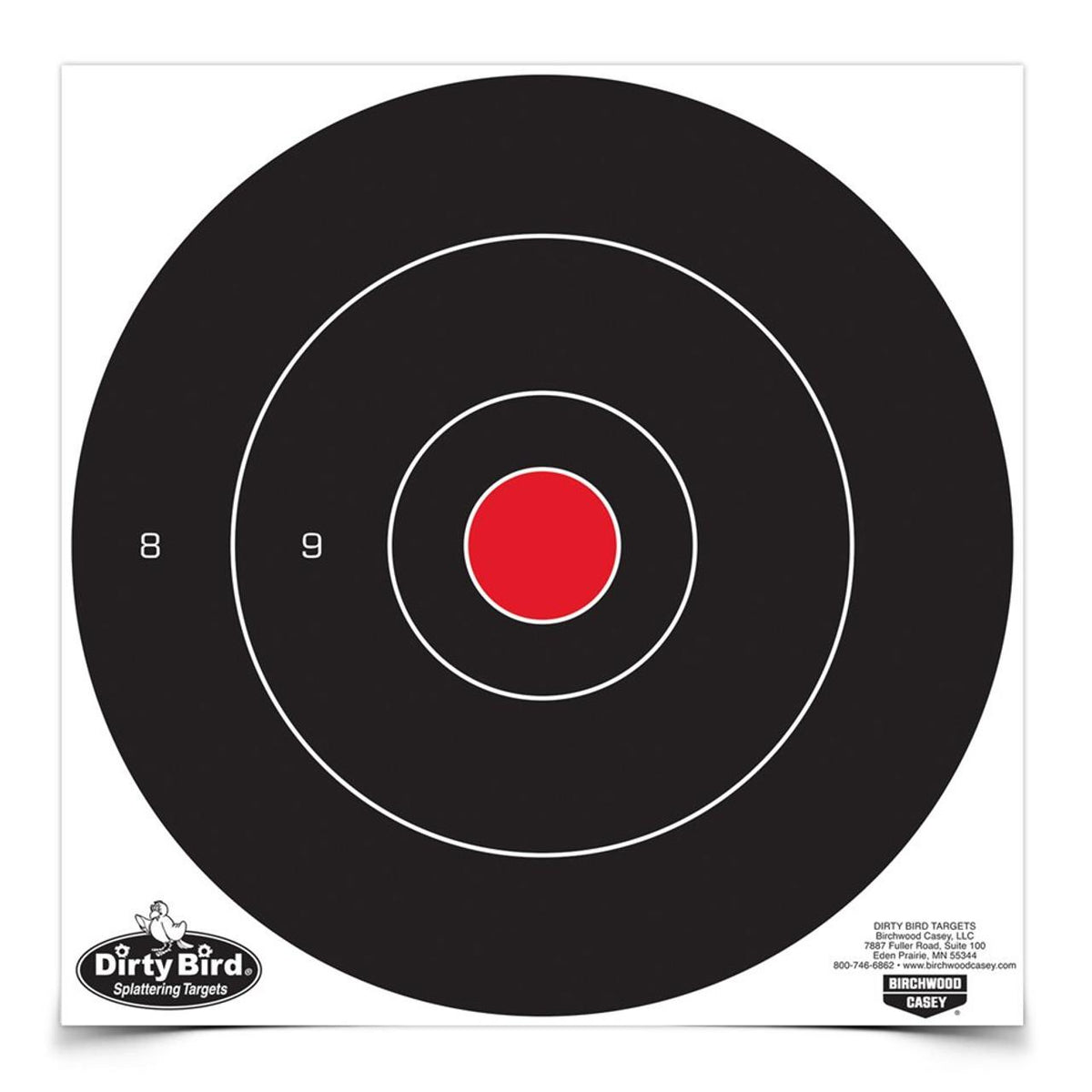 BC DIRTY BIRD 12in BULL'S-EYE TARGET - 100 SHEETS