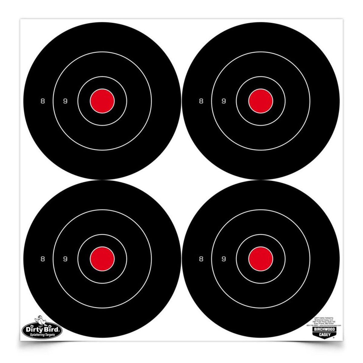BC DIRTY BIRD 6in BULL'S-EYE TARGET - 100 SHEETS