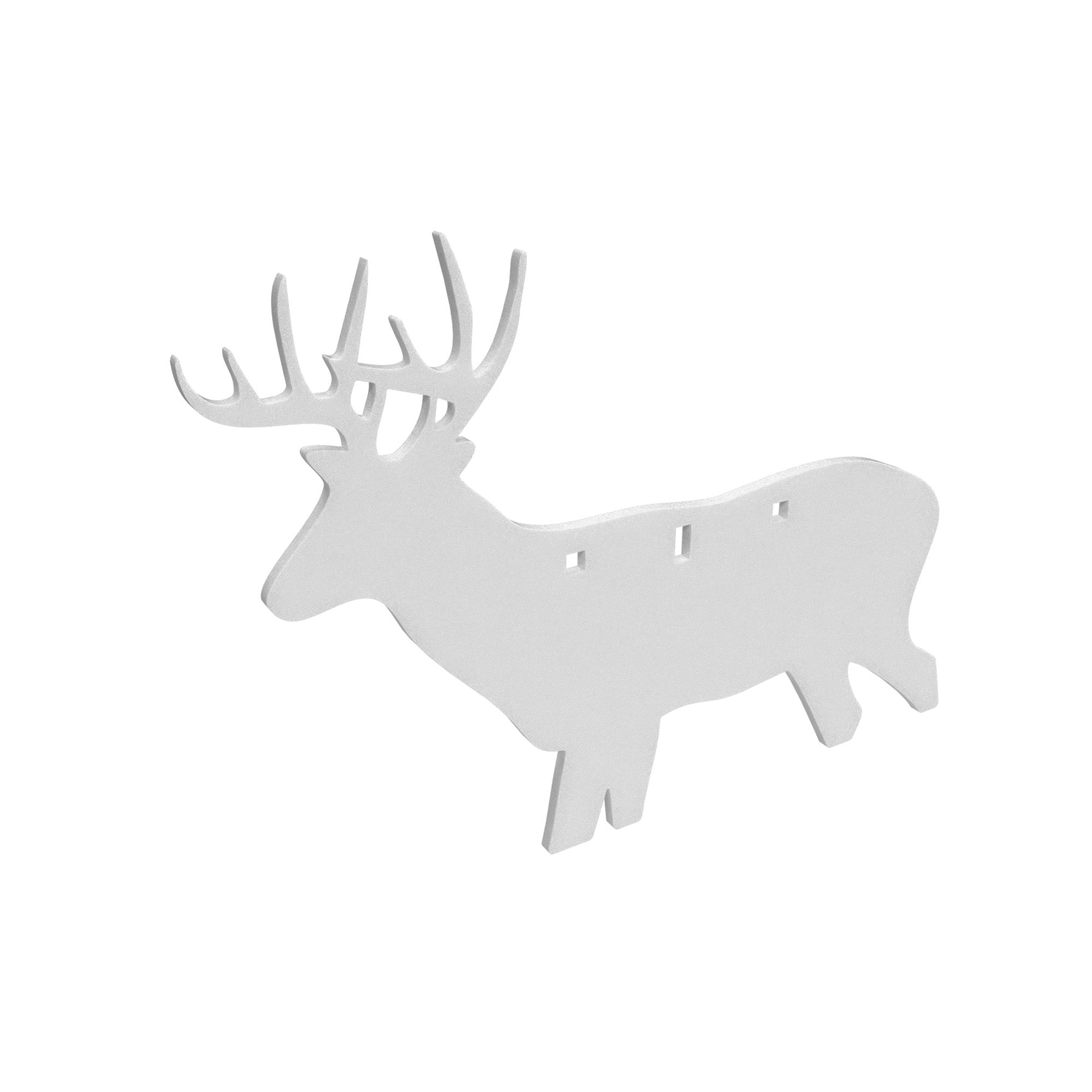 Birchwood Casey AR500 Gong, Deer Silhouette Target, 3/8", 3-Hole, White