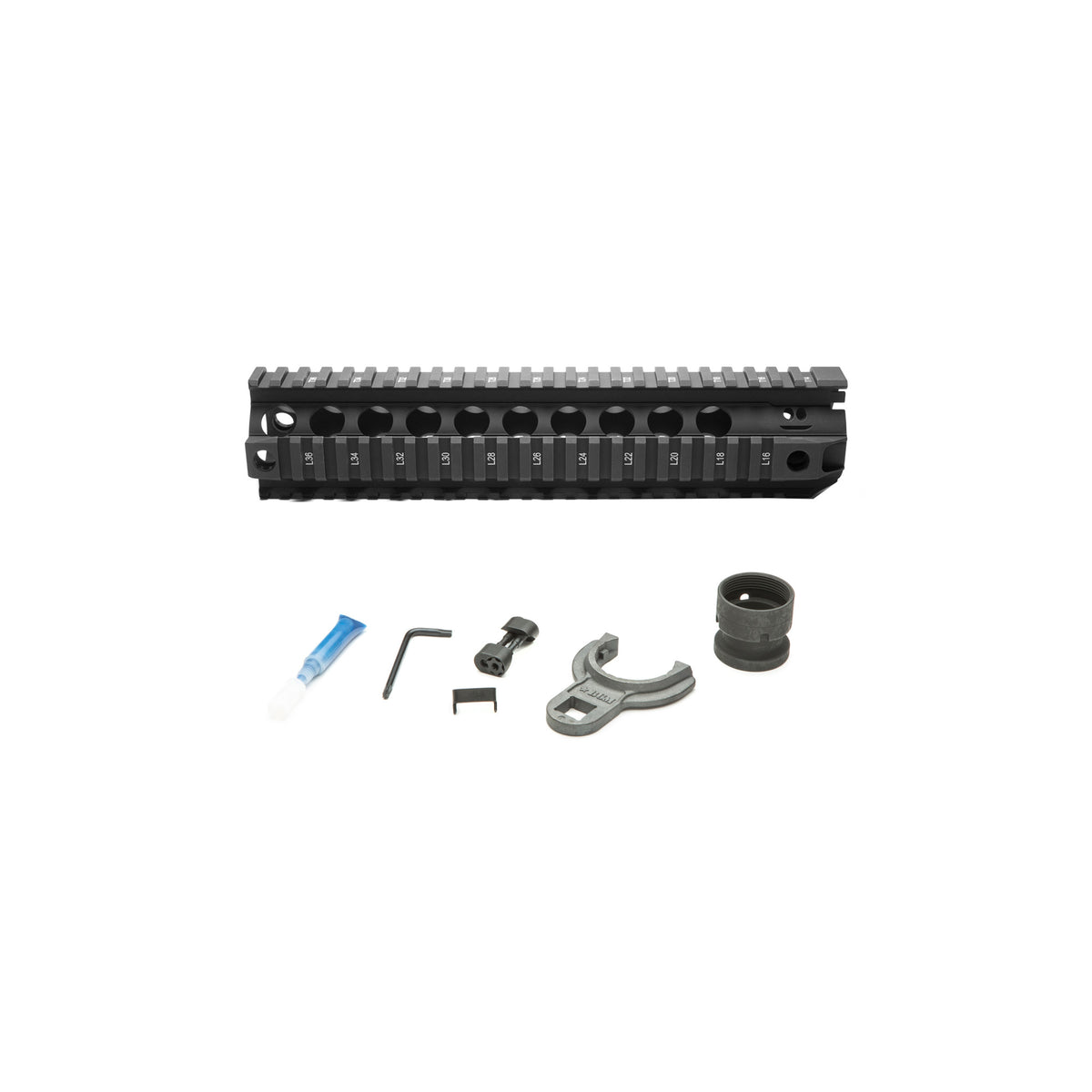 Bravo Company Quad Rail, Picatinny Rail, Fits AR Rifles, 10", Black