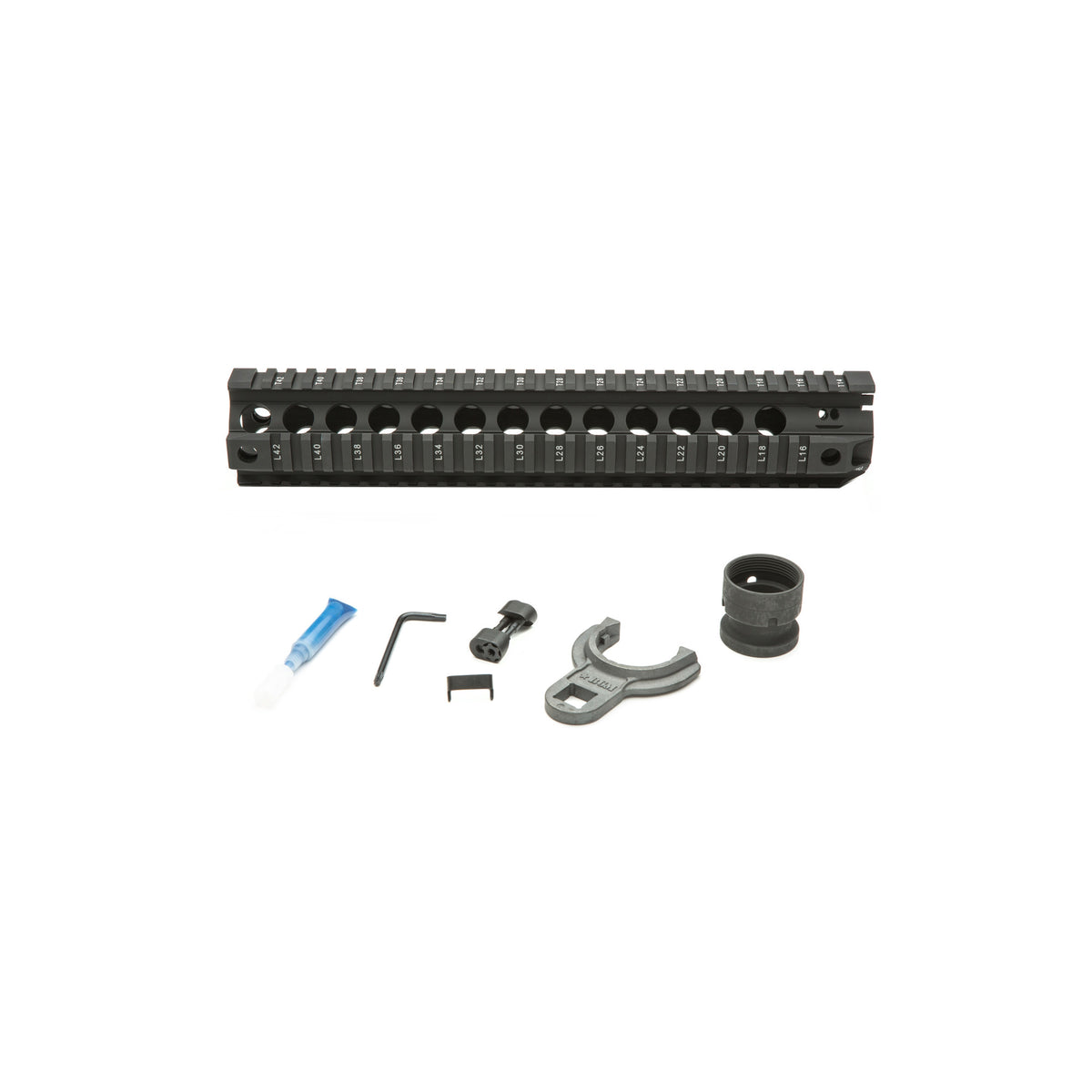 Bravo Company Quad Rail, Picatinny Rail, Fits AR Rifles, 12", Black