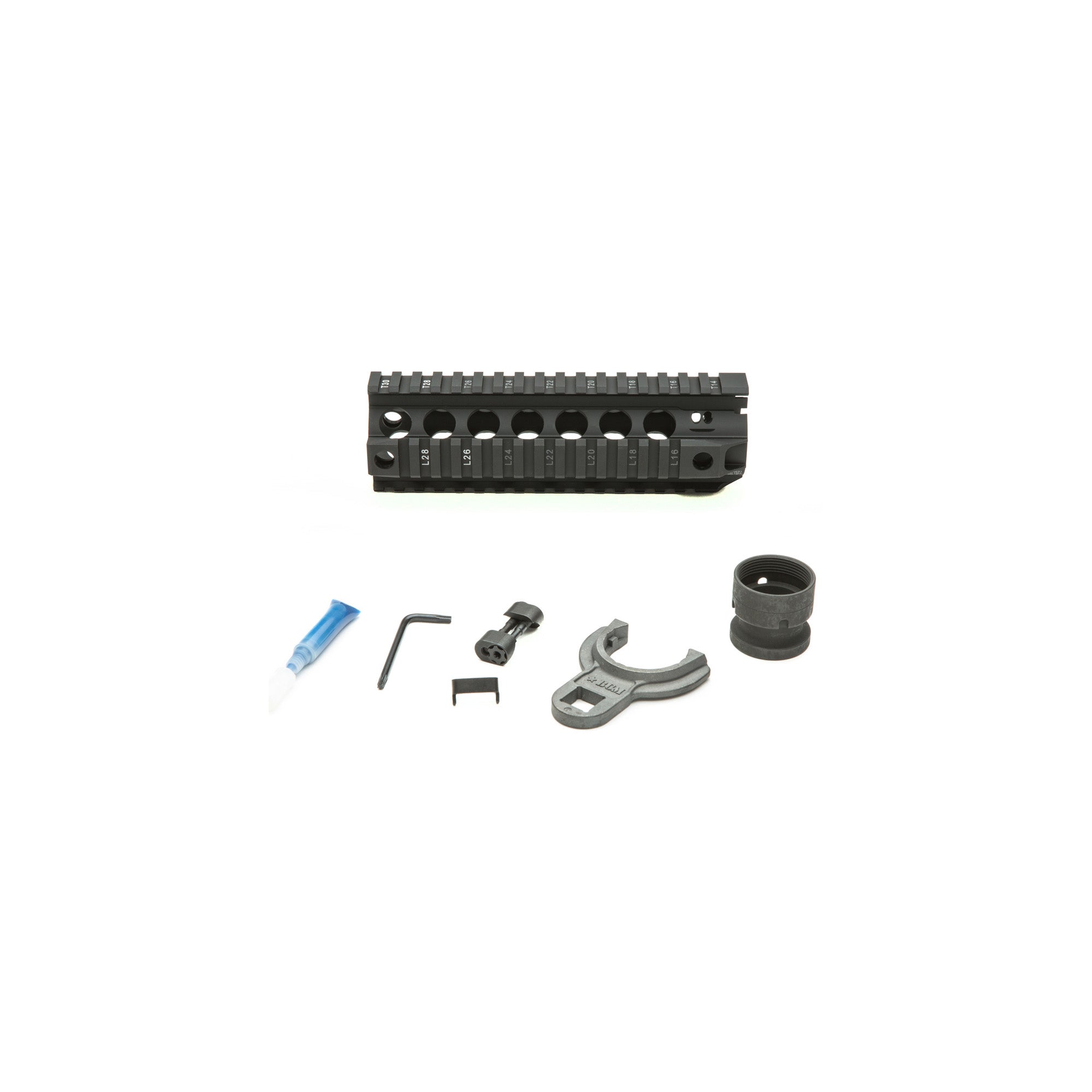 Bravo Company Quad Rail, Picatinny Rail, Fits AR Rifles, 7", Black