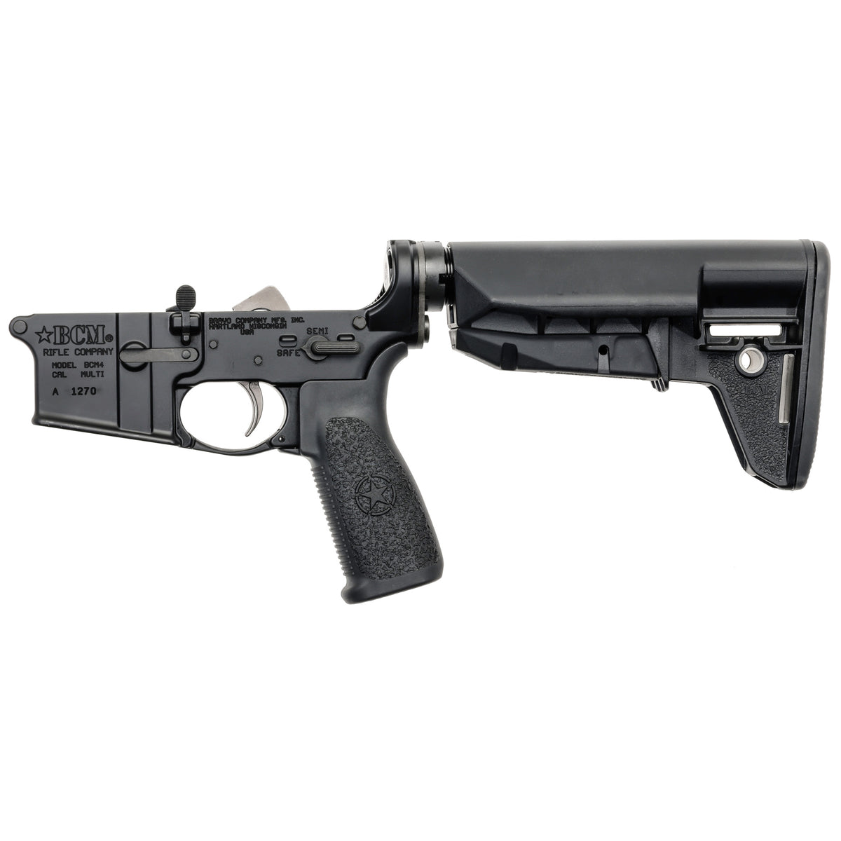 Bravo Company Complete Lower Receiver, AR-15, Multi Caliber, Anodized Finish, Black