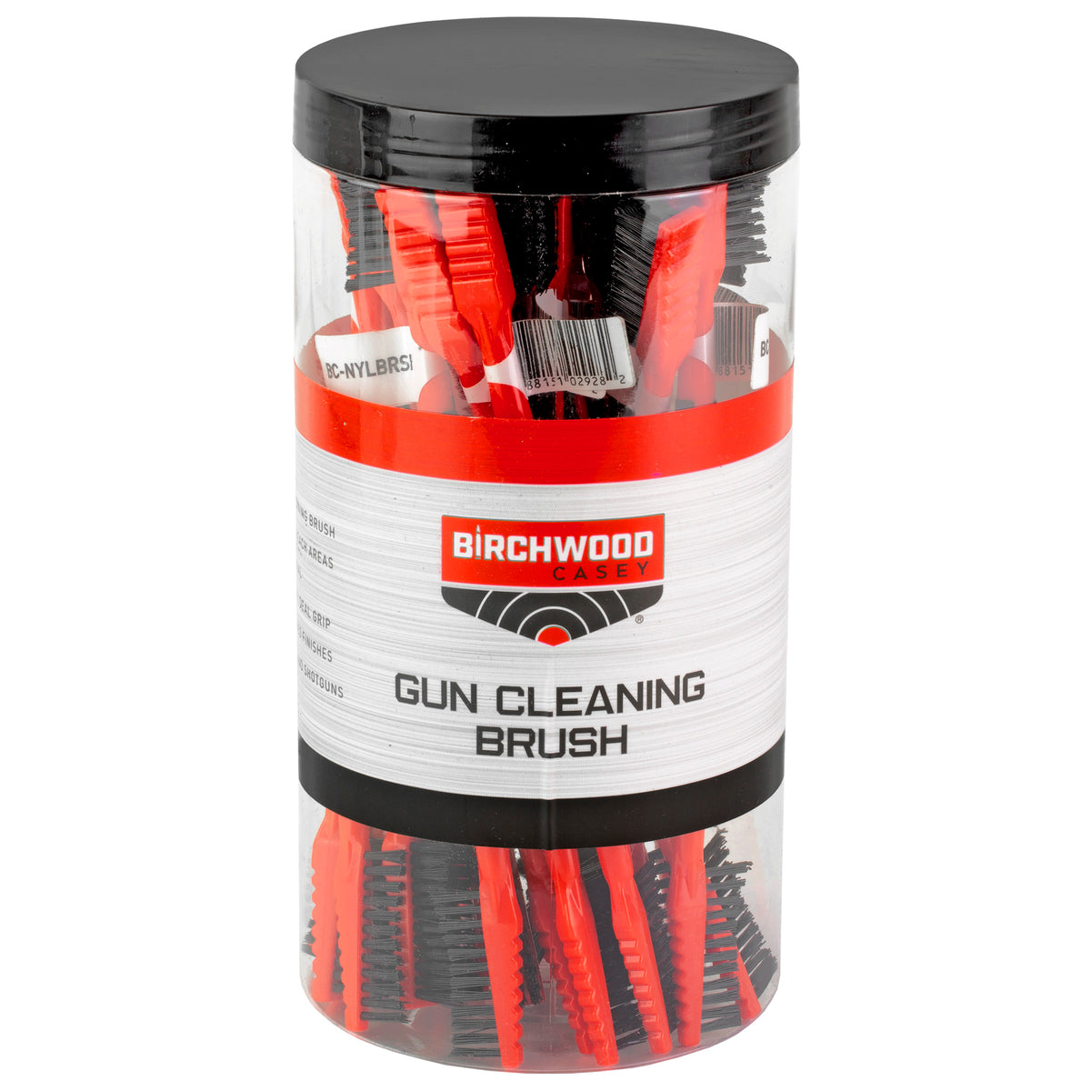 Birchwood Casey Dual End Cleaning Brushes, Double End Nylon, Ergonomic Handle Design, Red