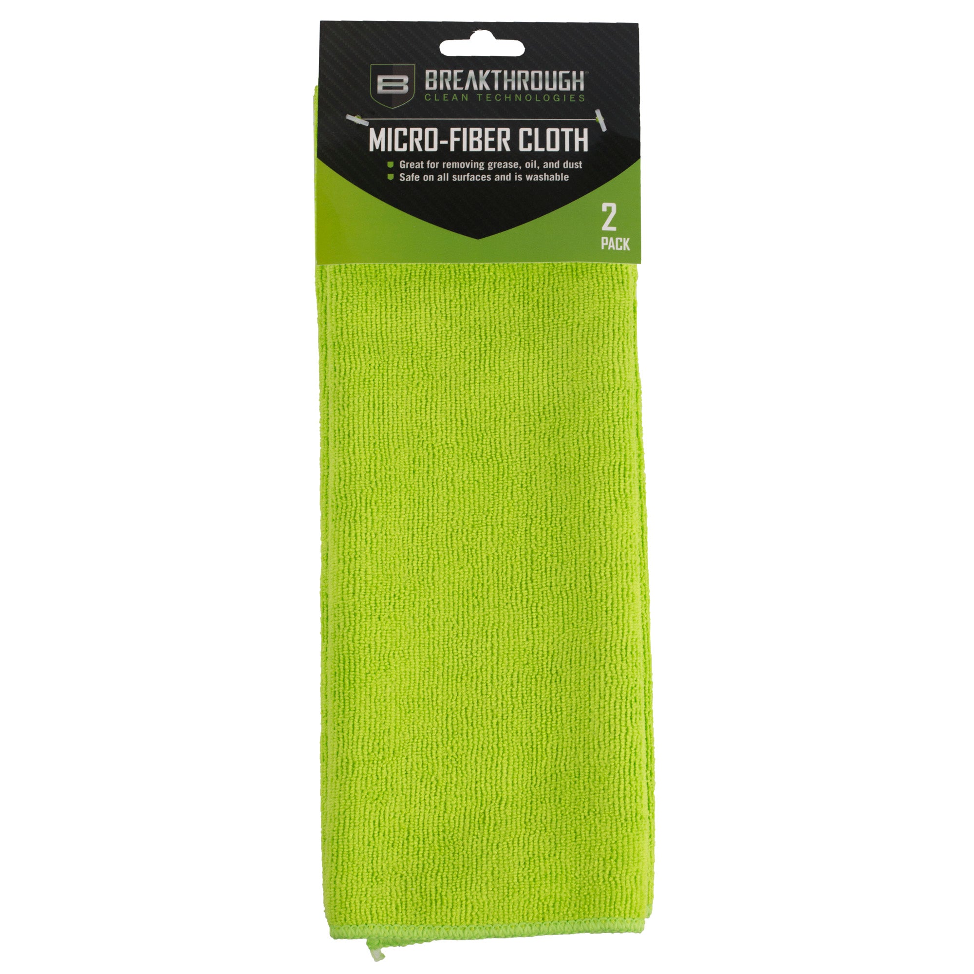 Breakthrough Clean Technologies Green Microfiber Towel Cloth, 14" X 14"