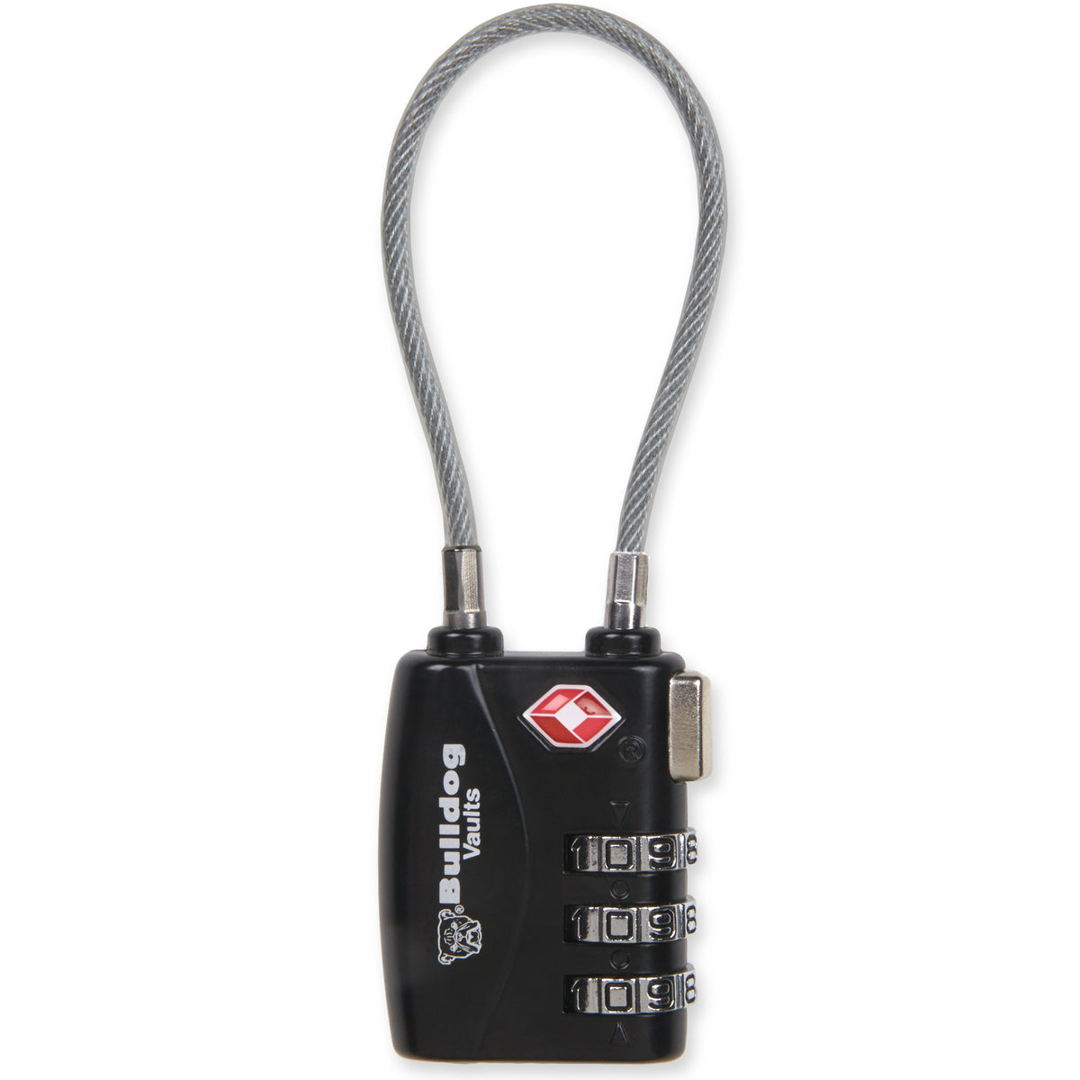 Bulldog Cases TSA Lock w/Steel Cable, Black Finish
