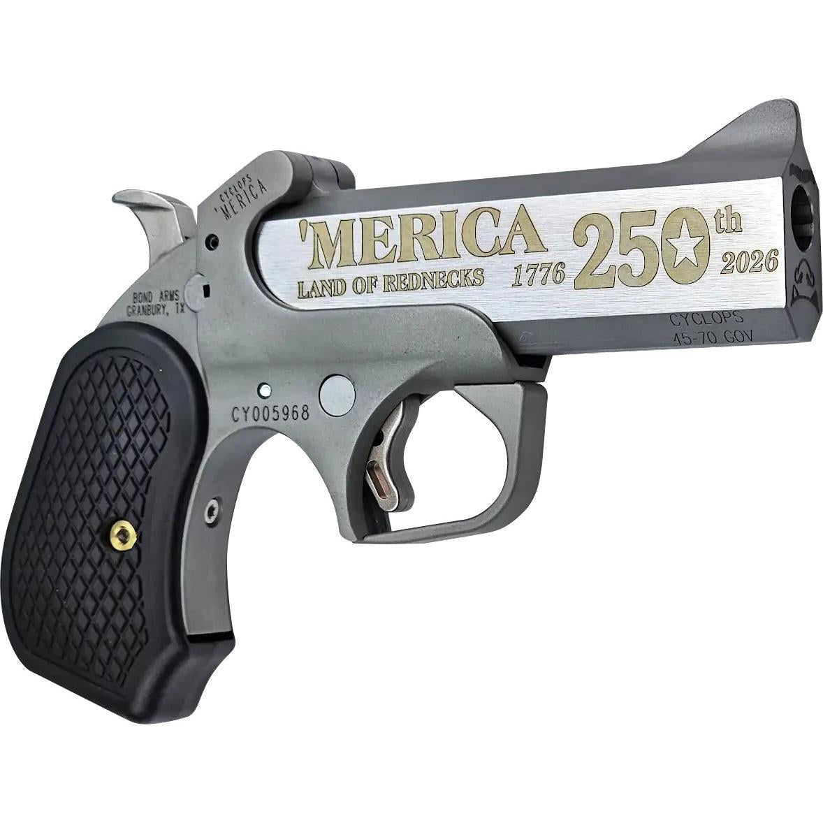 Bond Arms 250th 45-70 4.25in Stnls Rough Ser B6 Ext grip