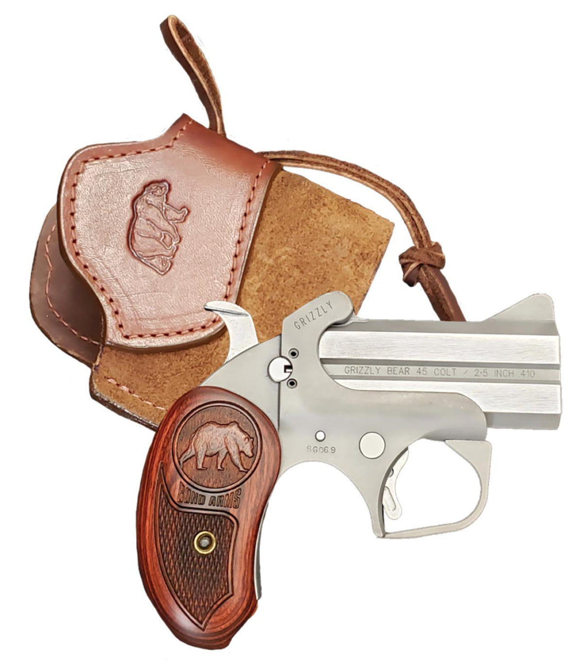 Bond Arms Grizzly Rough Series 45 Colt/410 3 extended rosewood grips