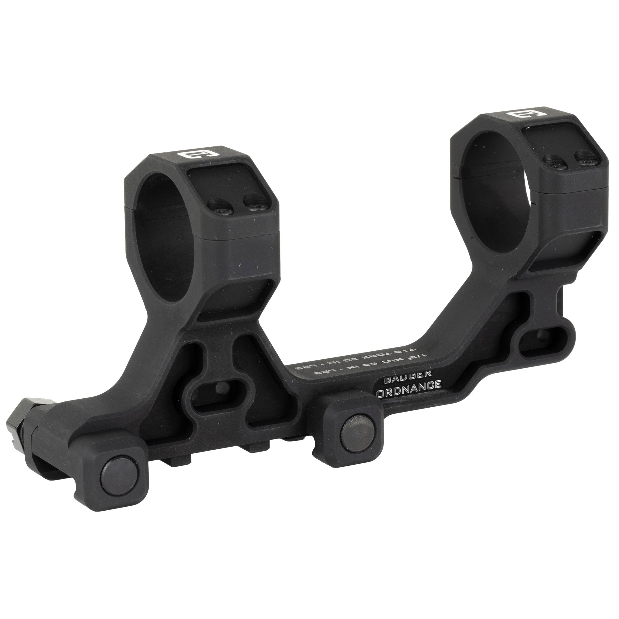 Badger Ordnance Condition One Modular Mount, 30mm, Assaulter Height, 1.93", Black