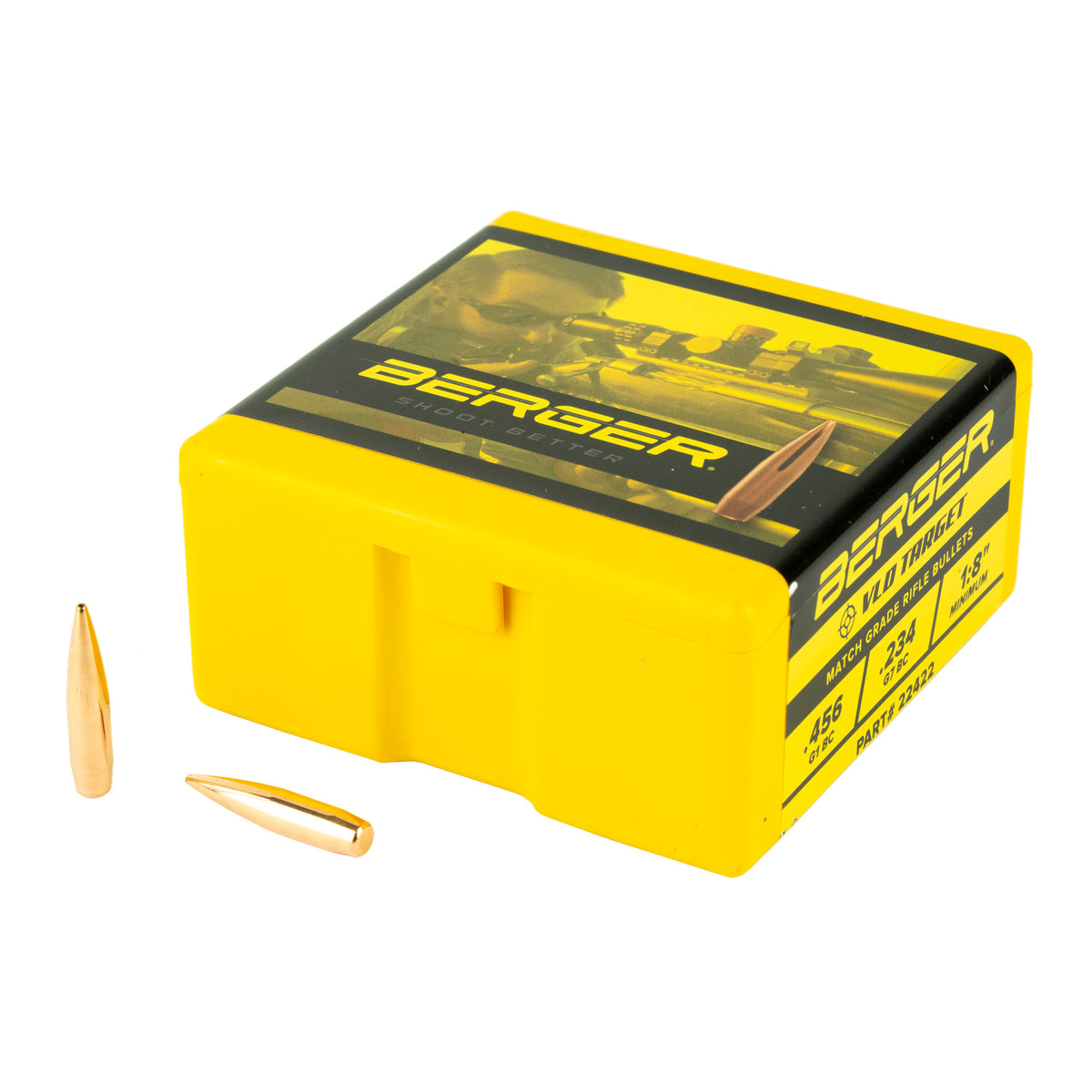 Berger Bullets VLD Target, .224 Diameter, 22 Caliber, 80 Grain, Boat Tail Hollow Point