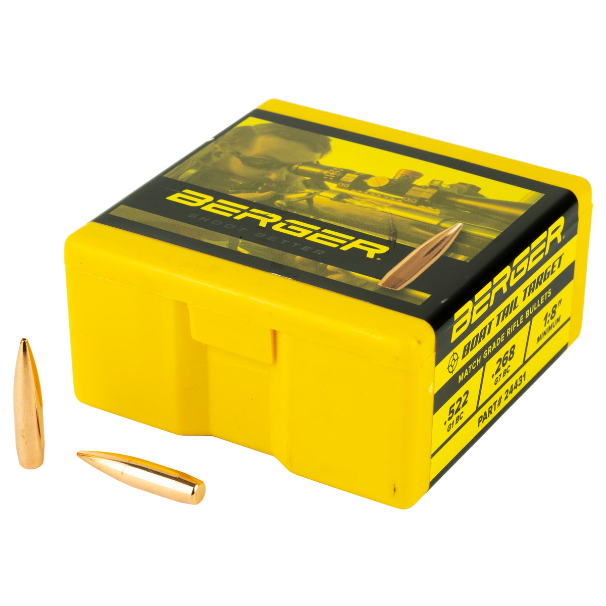 Berger Bullets BT Target, 243 Diameter, 6MM/243 Winchester, 108 Grain