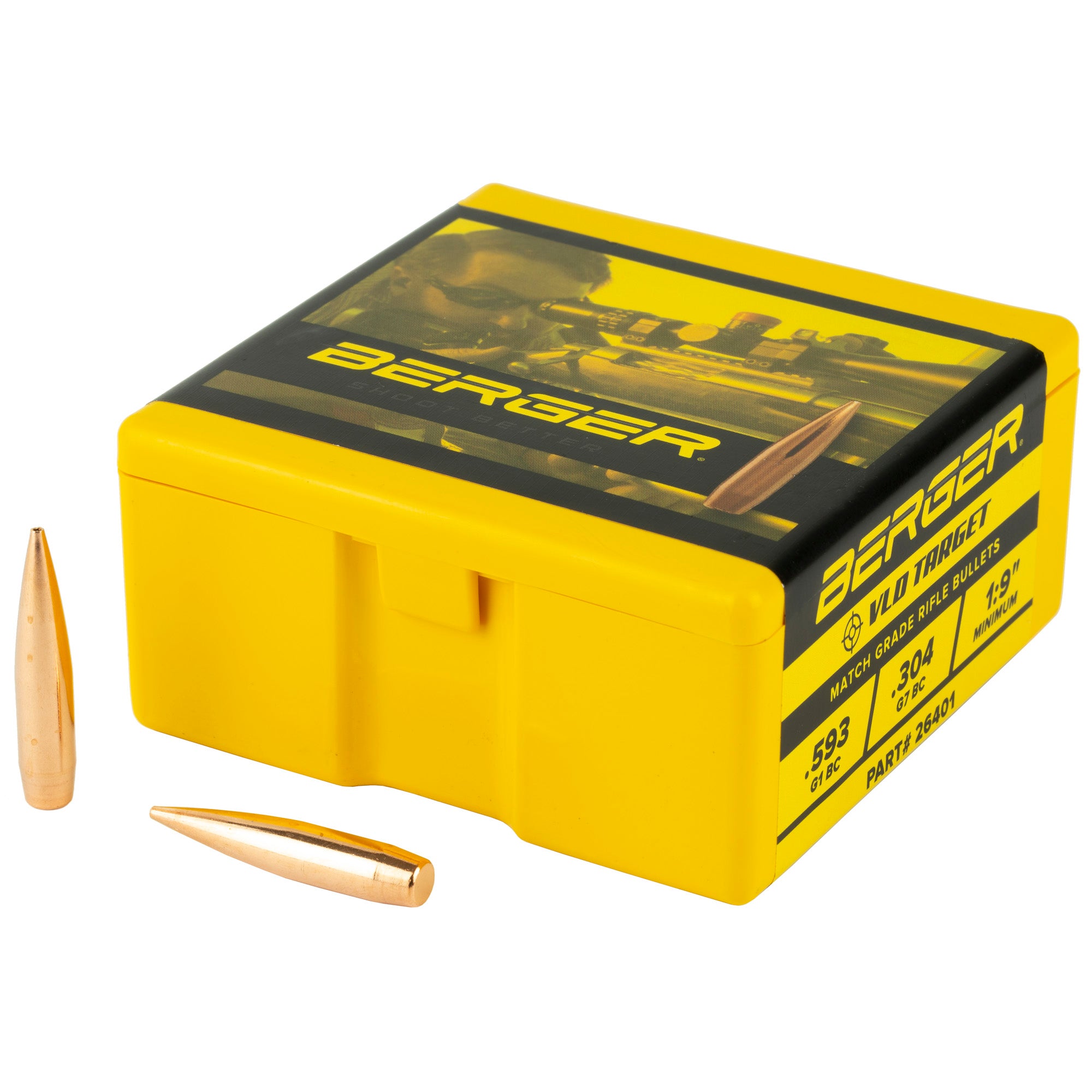Berger Bullets VLD Target, .264 Diameter, 6.5MM, 140 Grain, Boat Tail Hollow Point