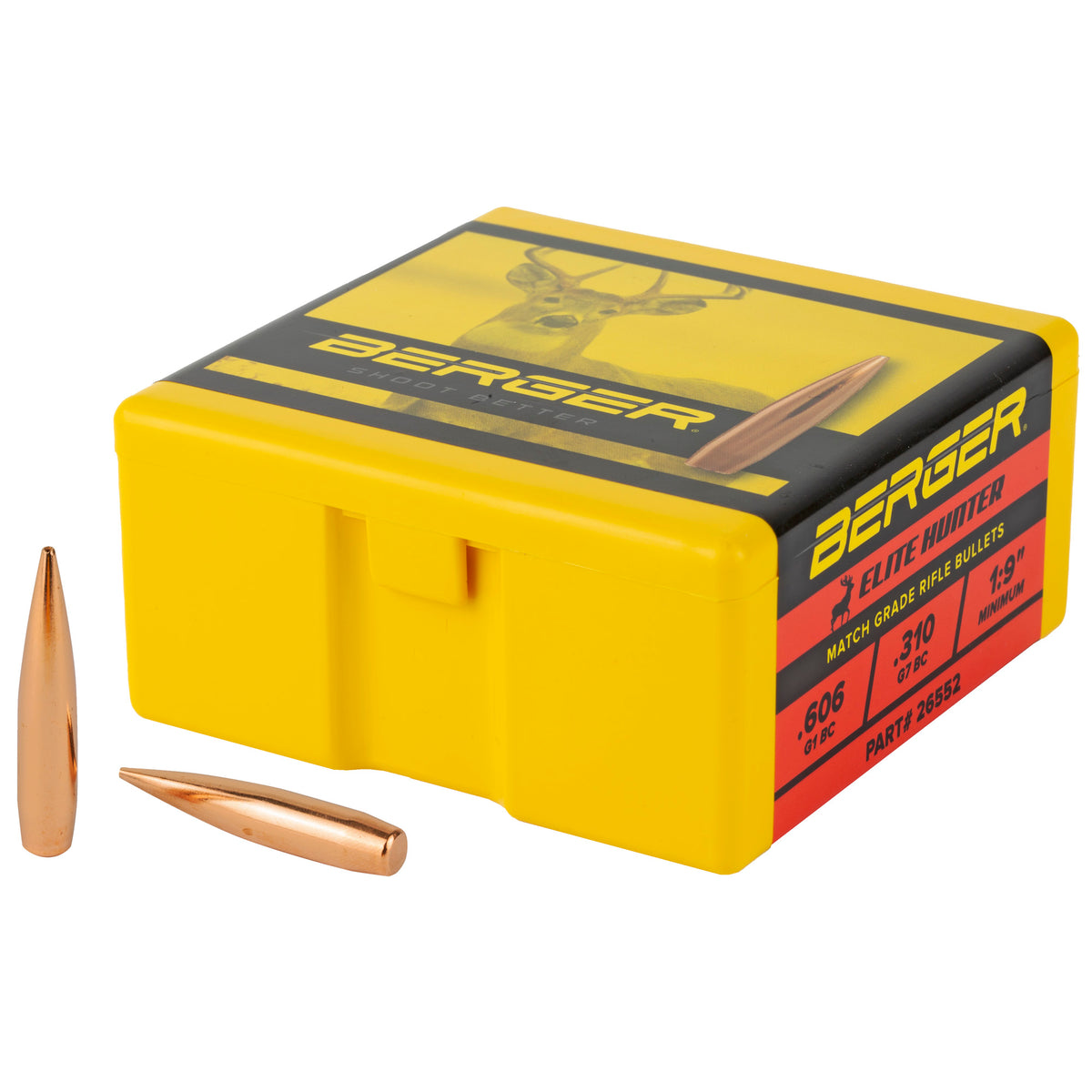 Berger Bullets Elite Hunter, .264 Diameter, 6.5MM, 140 Grain, Boat Tail Hollow Point