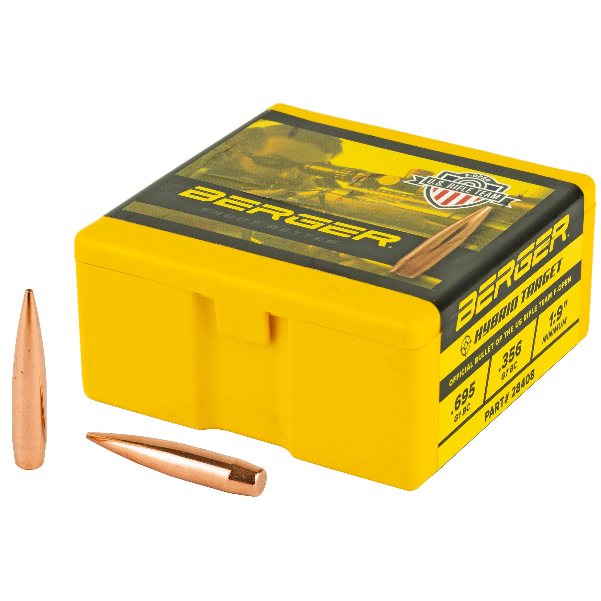 Berger Bullets F-Open Hybrid Target, .284 Diameter, 7MM, 184 Grain, Hollow Point Boat Tail