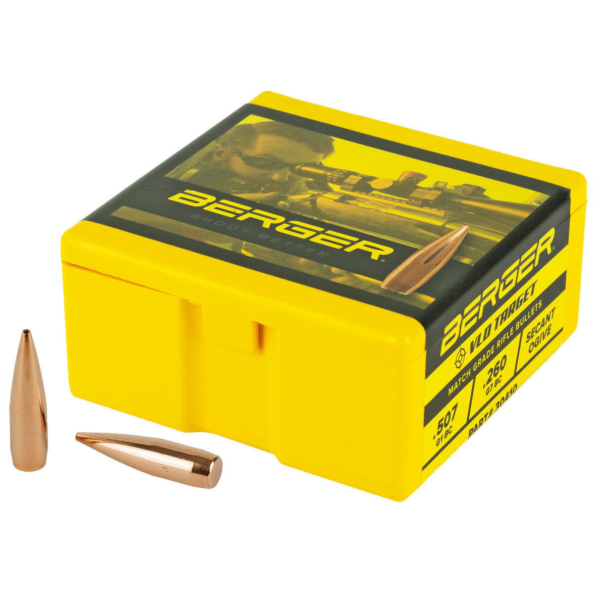 Berger Bullets VLD Target, .308 Diameter, 30 Caliber, 168 Grain, Hollow Point Boat Tail
