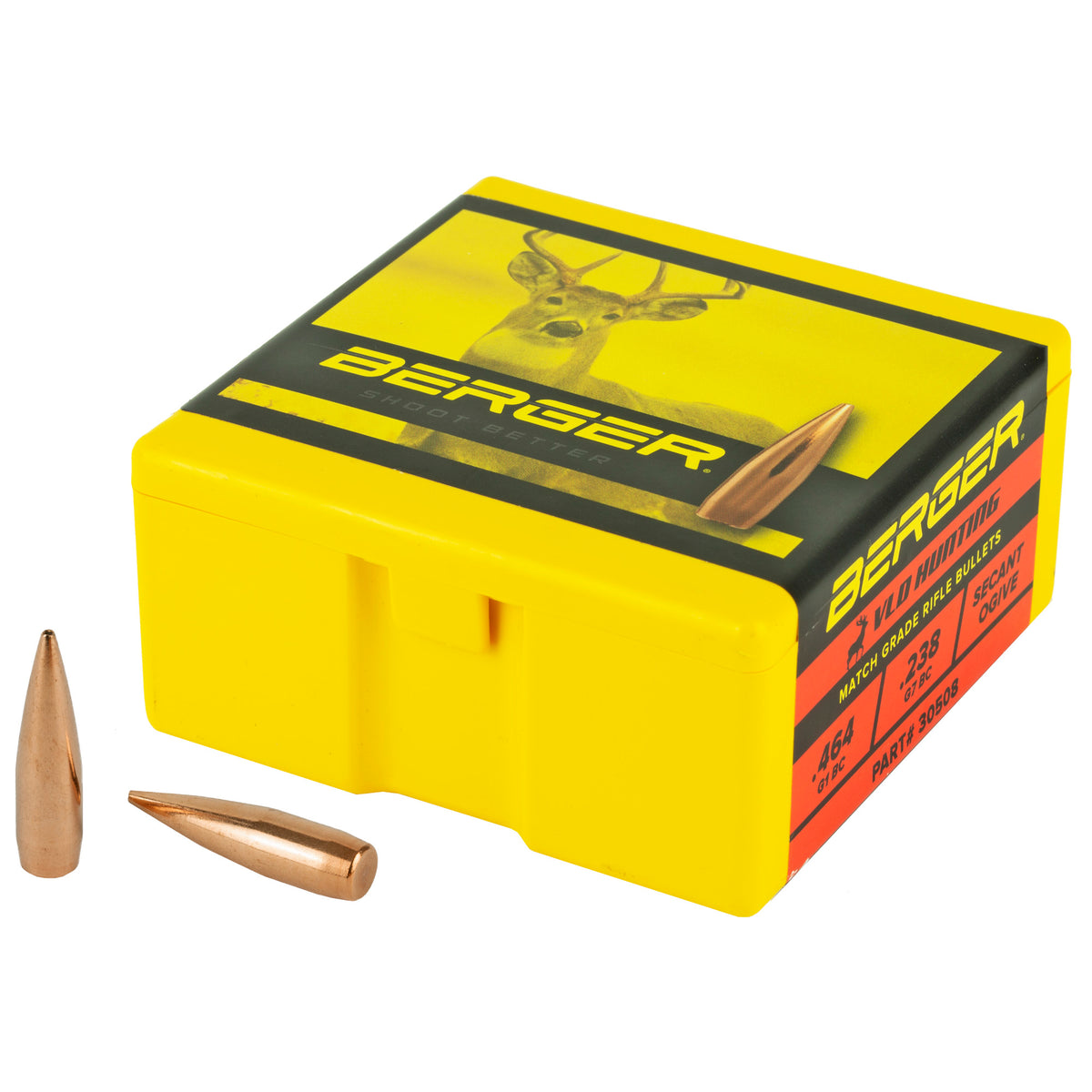 Berger Bullets VLD Hunting, .308 Diameter, 30 Caliber, 155 Grain, Hollow Point Boat Tail
