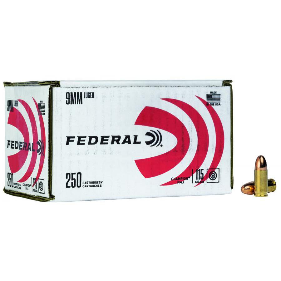 FEDERAL 9MM LUGER 115GR FMJ AMMO 250RD