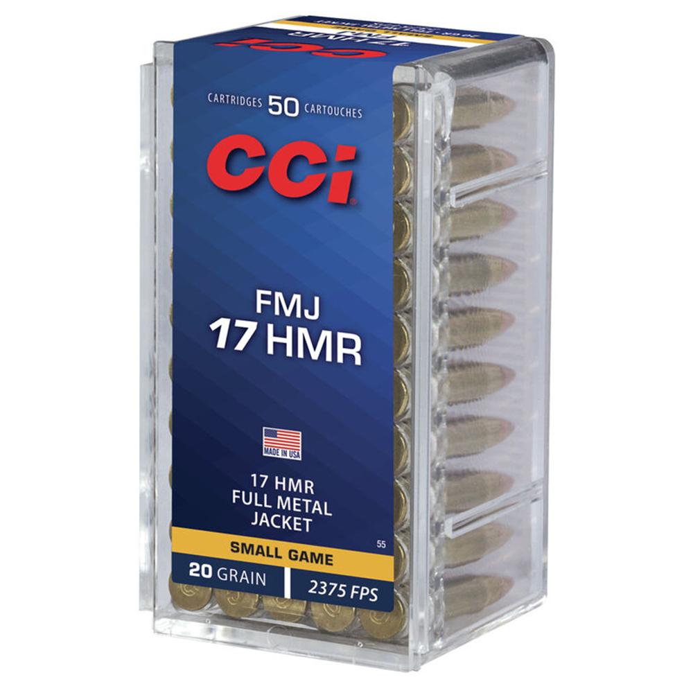 CCI 17 HMR 20GR FMJ AMMO 50RD