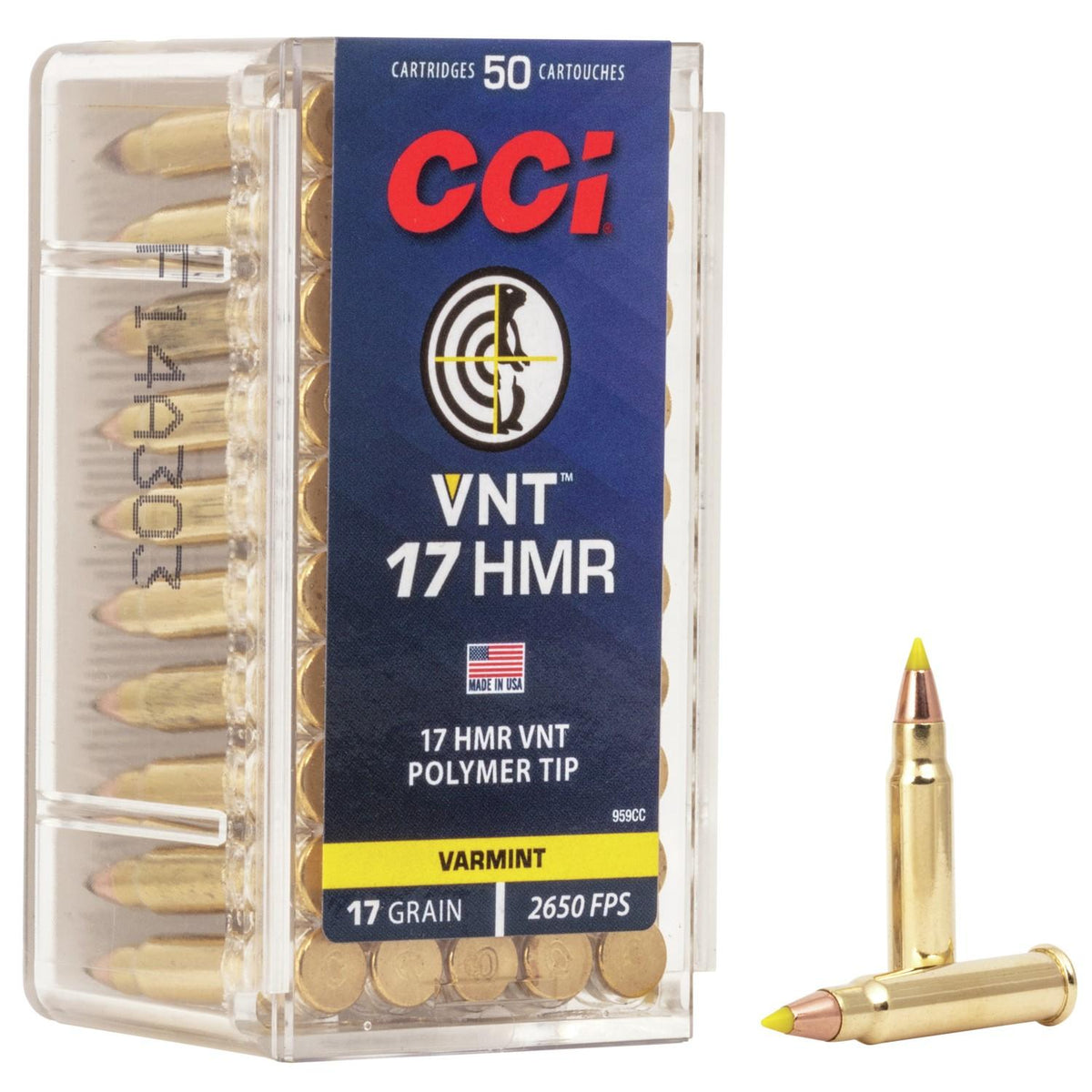 CCI 17 HMR 17GR VNT TIPPED AMMO 50RD